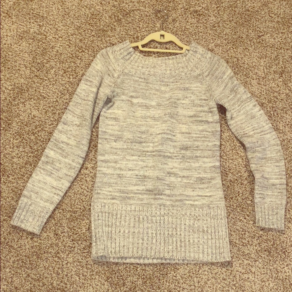 Gray and white cotton sweater